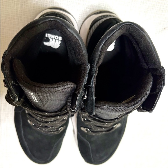Sorel Black Kinetic impact Conquest Plus waterproof wedge lace up sneaker Boots - Picture 8 of 11